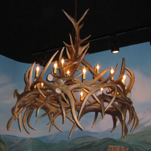 Hayman Antler Chandelier Elk 15 Lights Large The Peak Co 507 L Elk Antler Chandelier Hayman 15 Light