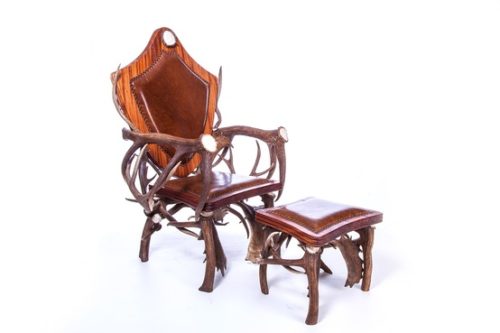 904 kings chair deer antler chair ottoman