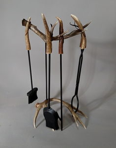 #80 Fireplace Tool Set Mule Deer Antlers antler decor gift