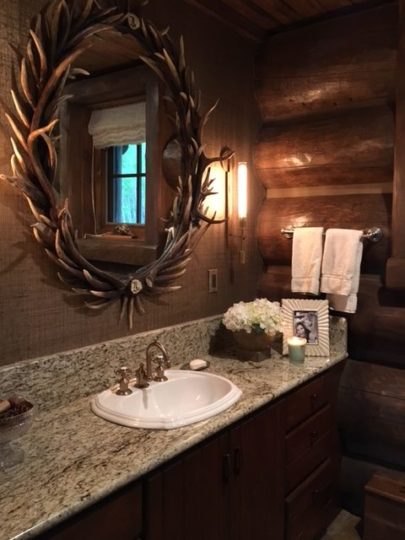 bathroom antler mirror antler decor