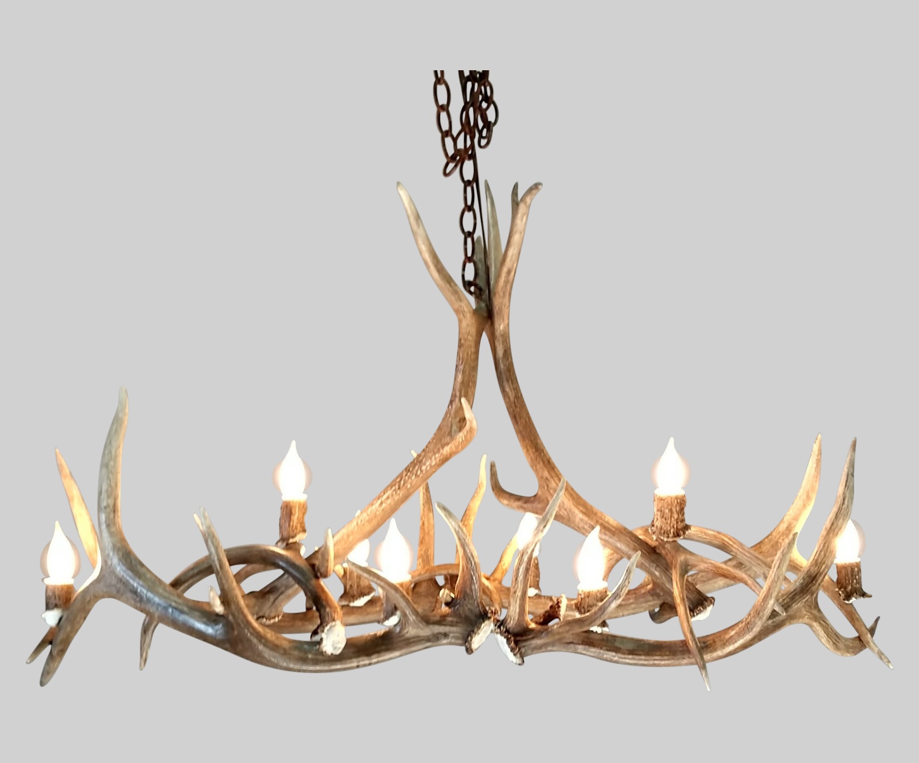 small longs peak elk antler chandelier