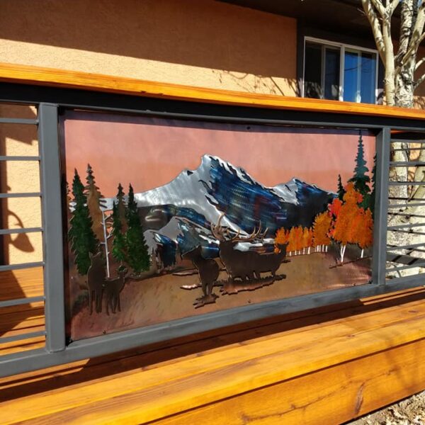 Mountain Design Metal Art Panel