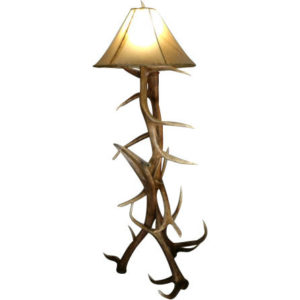 Alpine Elk Antler Floor Lamp, Natural Antlers, Large