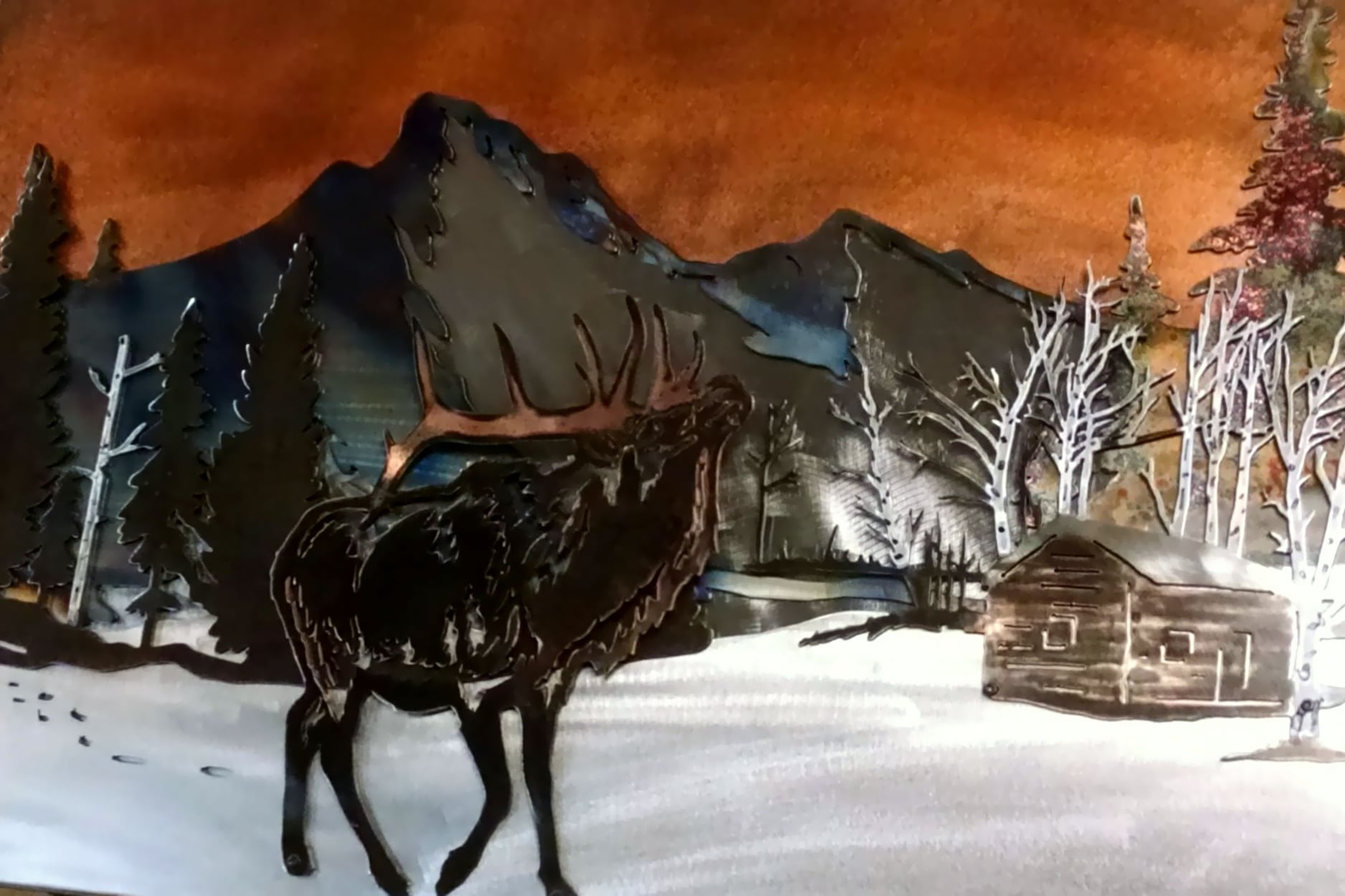 metal mountain and elk 