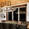 In home image of the whitetail antler snowmass light fixture