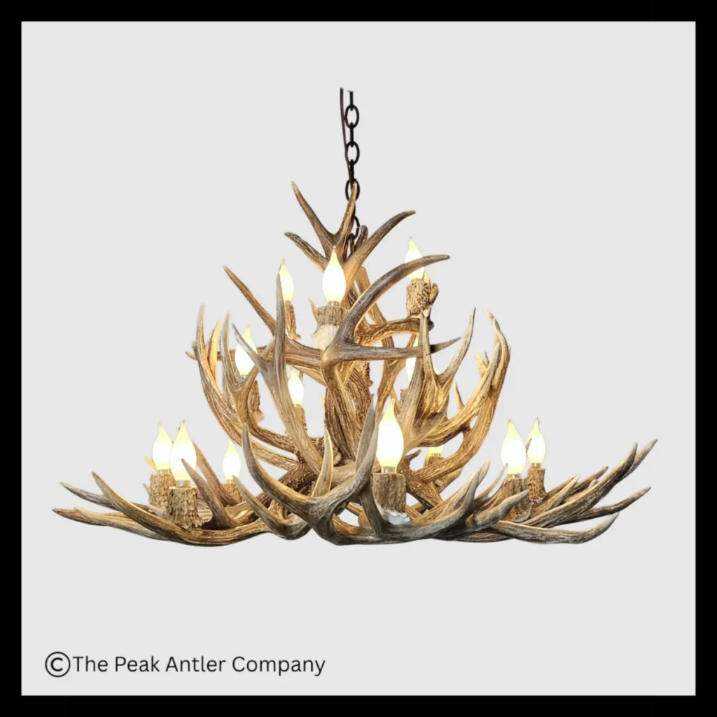 Sunshine Peak Mule Deer Antler Chandelier