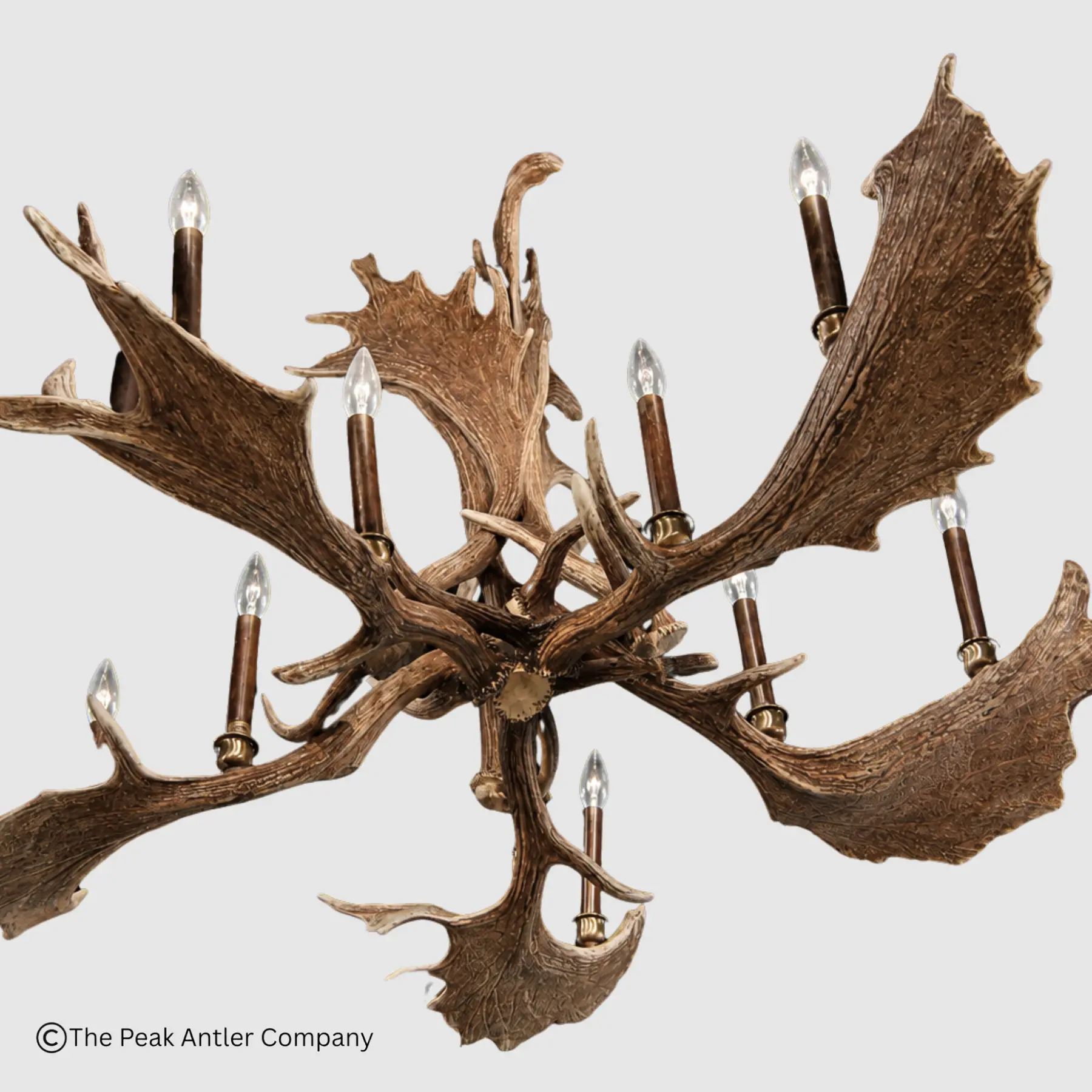 bottom view of the round fallow deer antler chandelier San Luis Peak