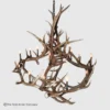 looking down on the round elk chandelier