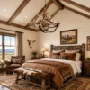 round elk antler chandelier wilson peak in home bedroom view