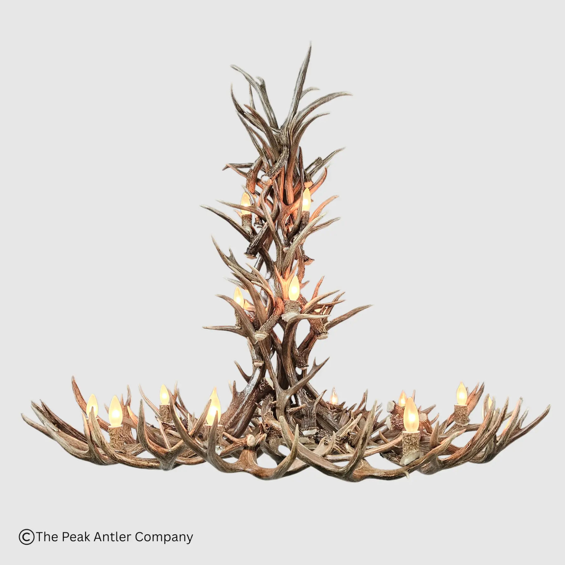 round tall mule deer antler chandelier