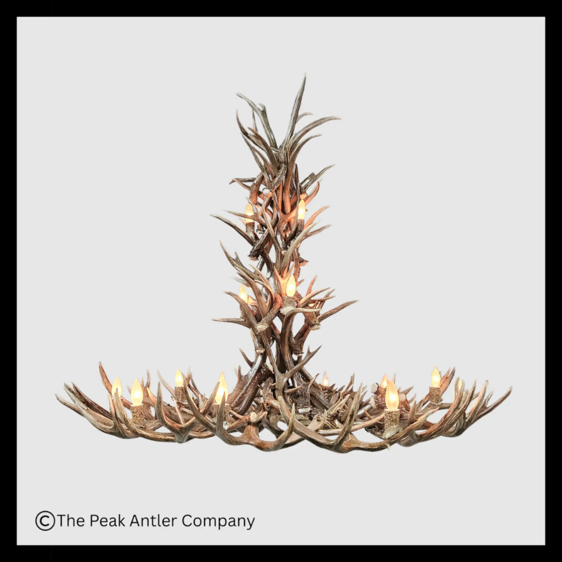 Crestone Peak Tall Mule Deer Antler Chandelier