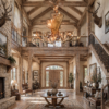 Quandary Peak Elk, Moose & Deer Antler Chandelier in home entryway