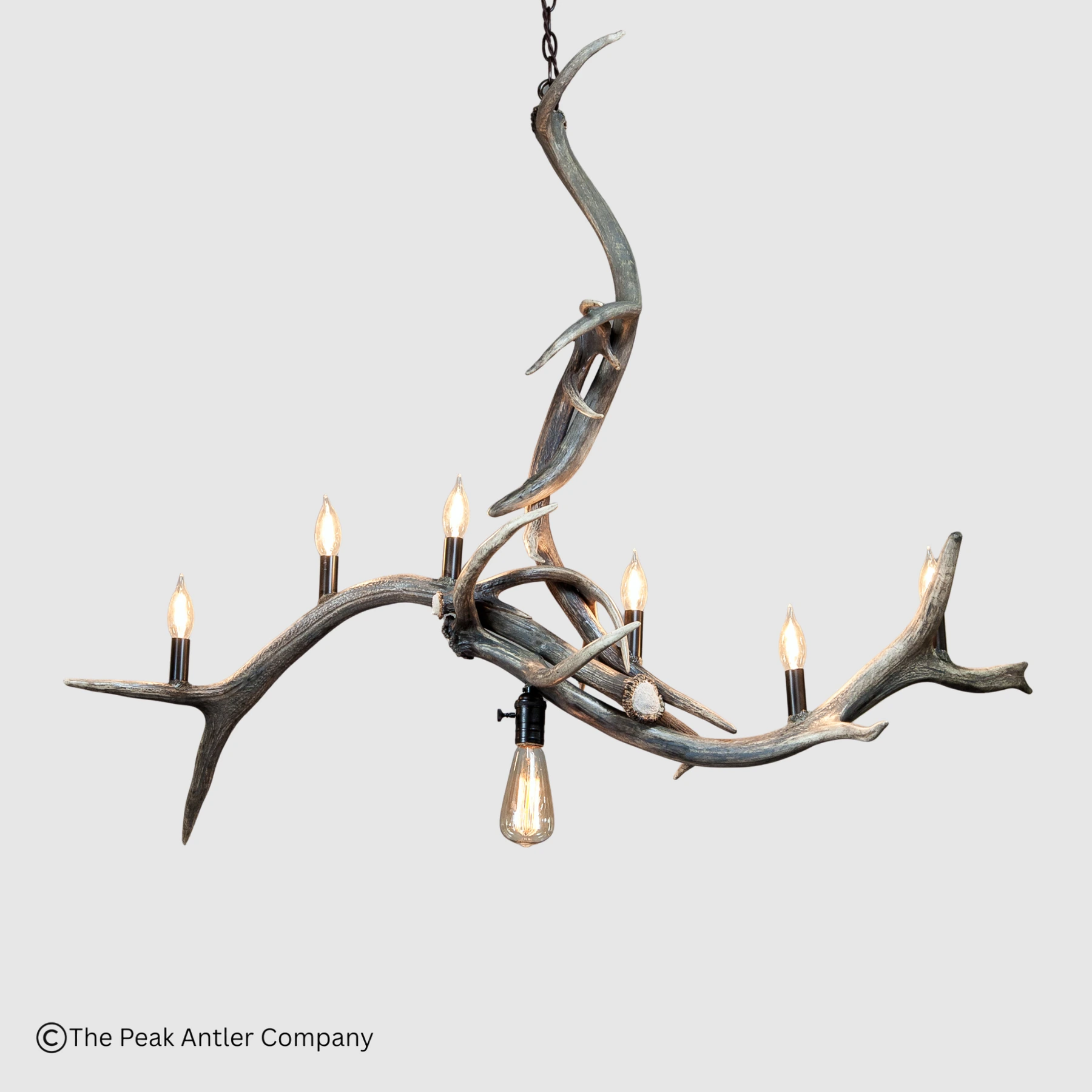 small linear elk antler chandelier