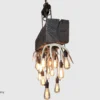 side view of the large elk and whitetail deer antler chandelier