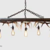 linear timber and whitetail antler chandelier