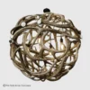 looking up at the round elk antler globe chandelier