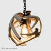 bottom view of the single light small round whitetail antler pendant light