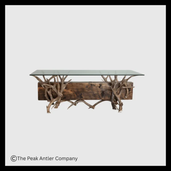Timberline Mule Deer Antler Coffee/Cocktail Table with Reclaimed Wood