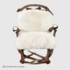 Alpine Elk Antler Chair & Ottoman, White Wool - Thumbnail Image 3