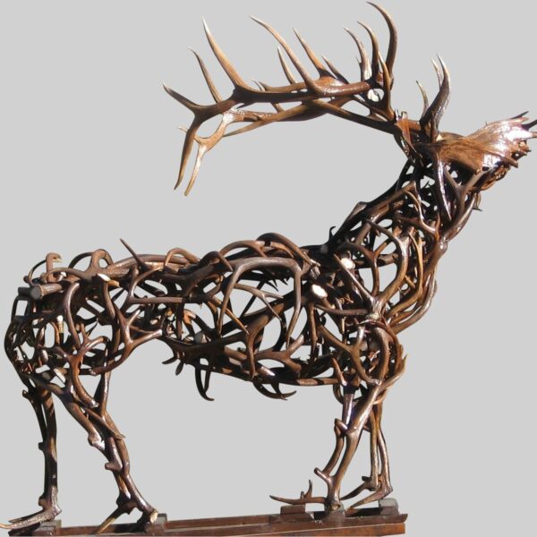 Life Sized Elk Sculpture made out of antlers