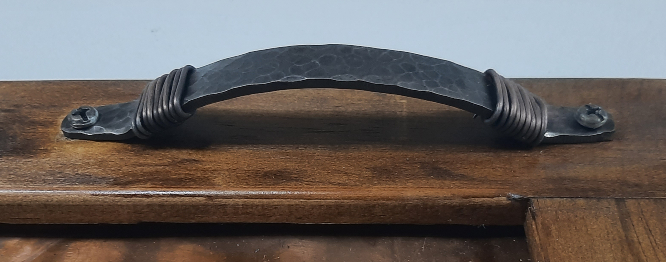 side view hand hammered drawer pull