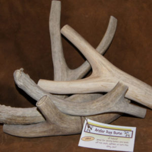 set of three large antler dog chews