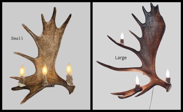 moose antler sconces large and small