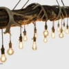 angles side view of the rustic oval whitetail & log chandelier