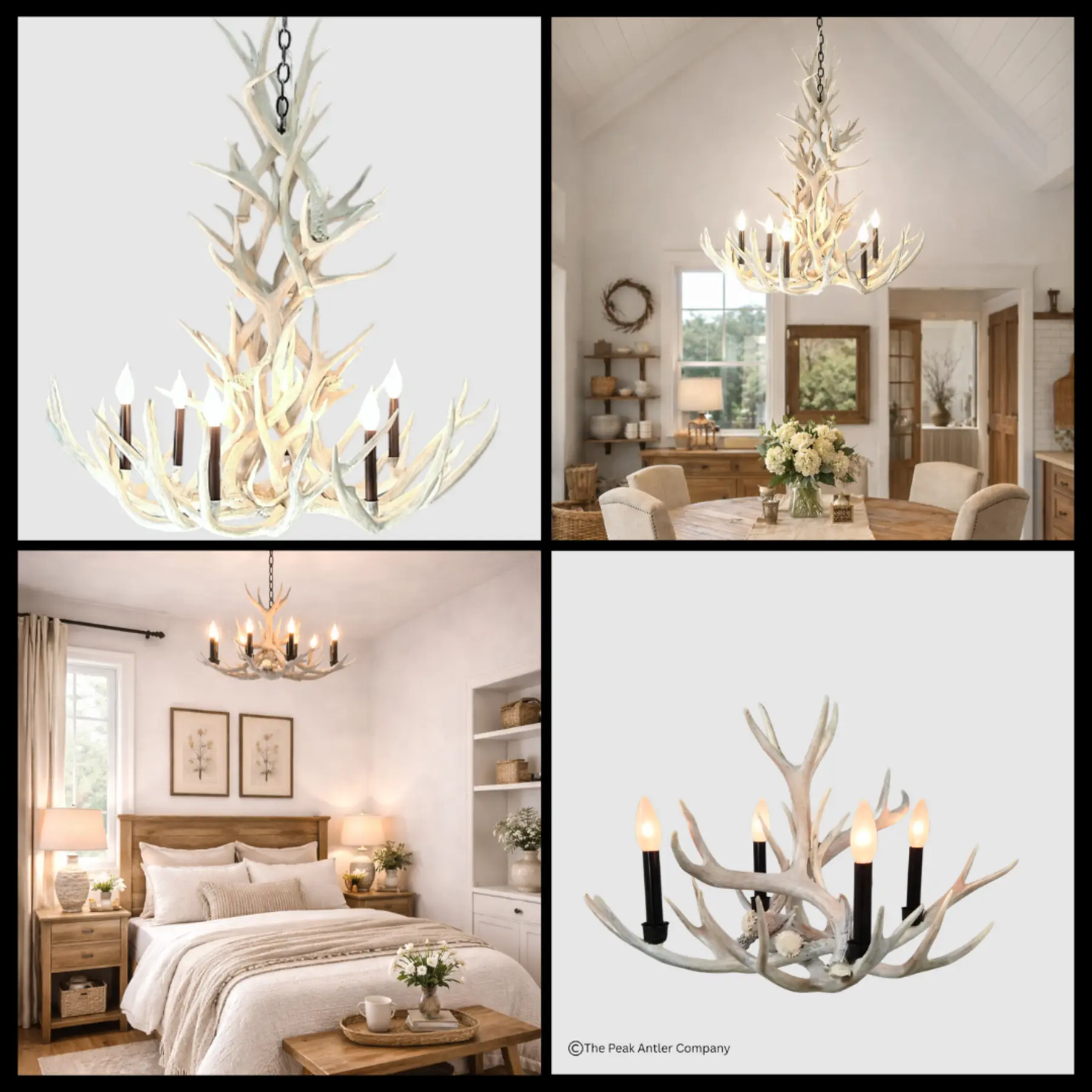503 Nordic White Mule Deer Antler chandelier
