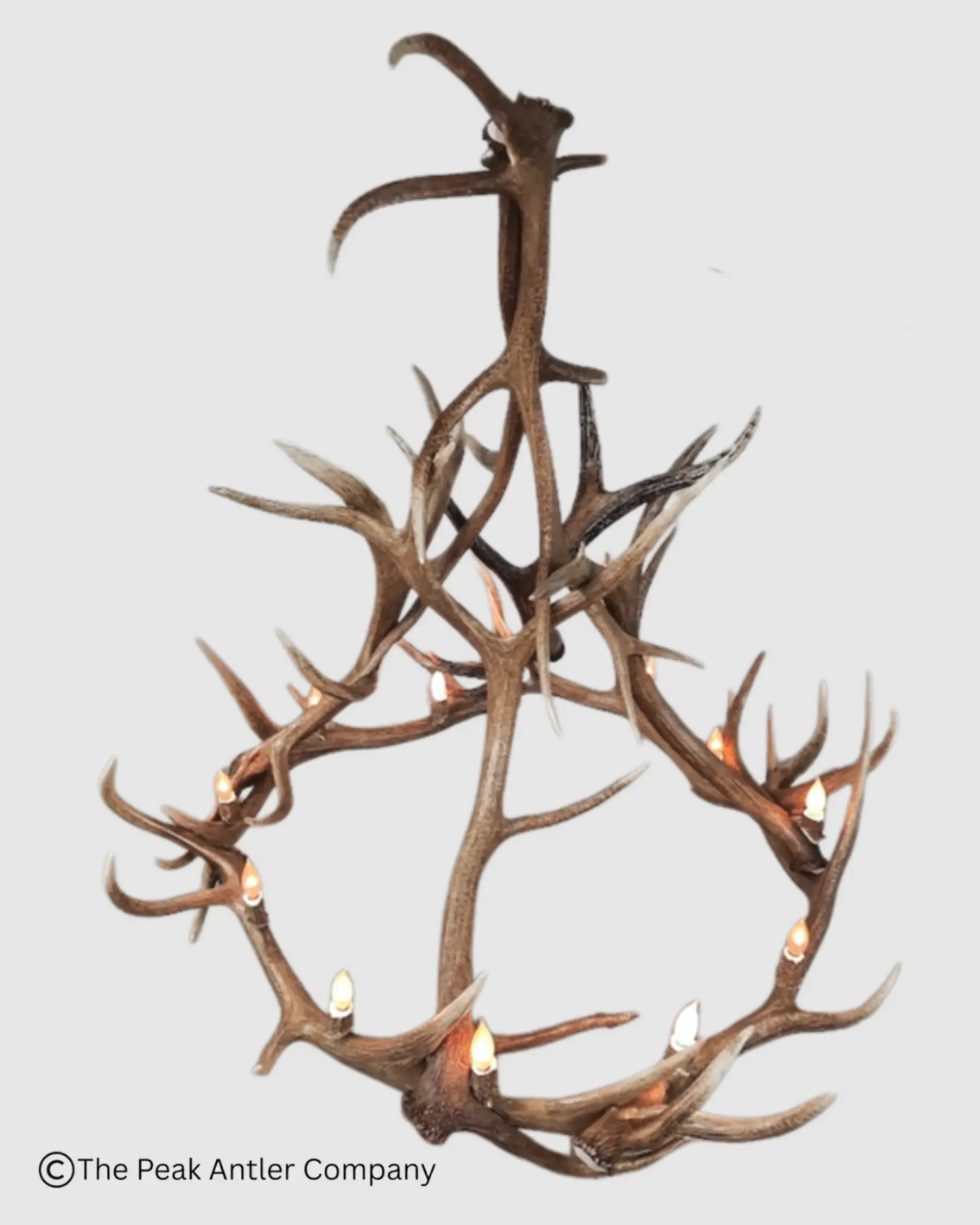 looking down on castle peak elk antler chandelier