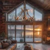 In home Picture of the castle peak elk antler chandelier