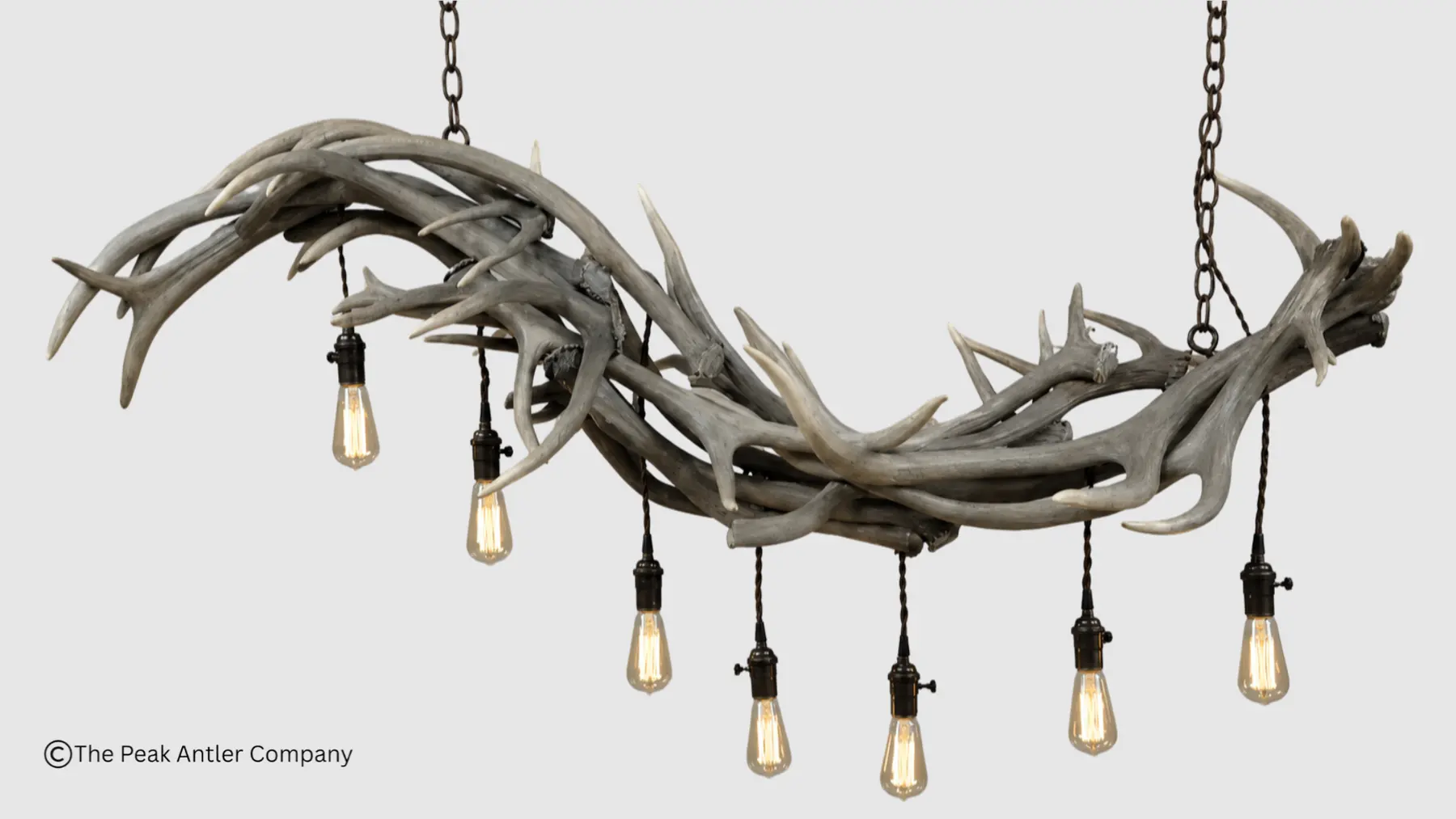 large linear elk antler chandelier