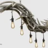 linear elk antler chandelier
