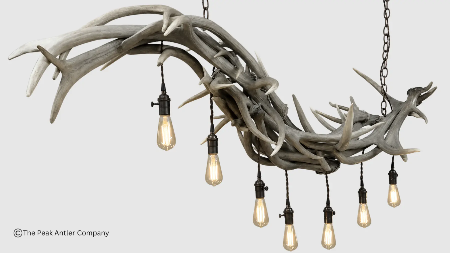 linear elk antler chandelier