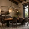 Seven Falls elk Antler Chandelier over a home dinning table