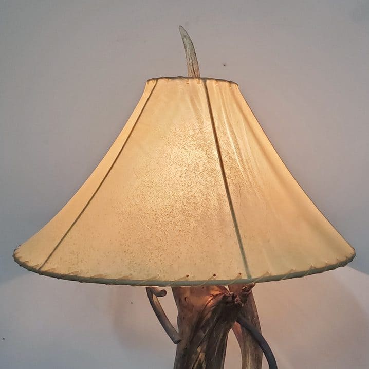 hand stretched rawhide lamp shade 