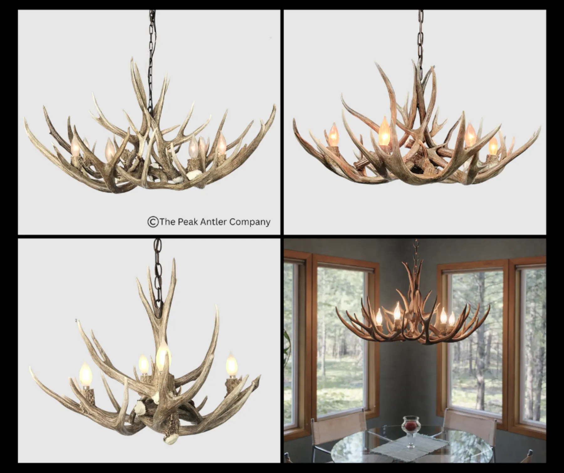 Farmhouse Mule Deer Antler Chandelier Series