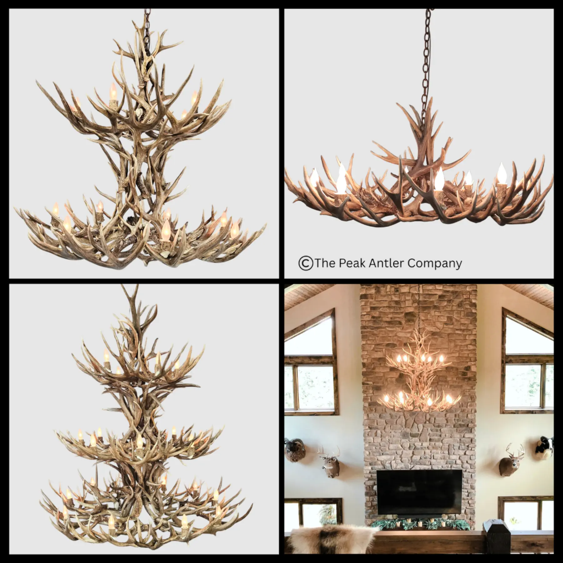 504 aspen series mule deer antler chandeliers