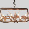 small snowmass elk chandelier with horse tack