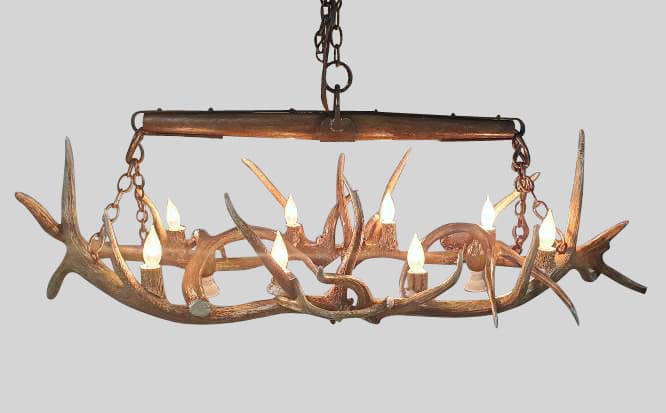 small snowmass elk chandelier with horse tack
