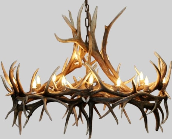 Oval hayman elk chandelier