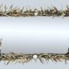 straight on view of our large rectangle antler mirror