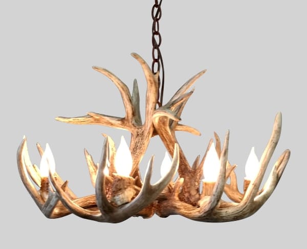 medium round little bear chandelier with six lights