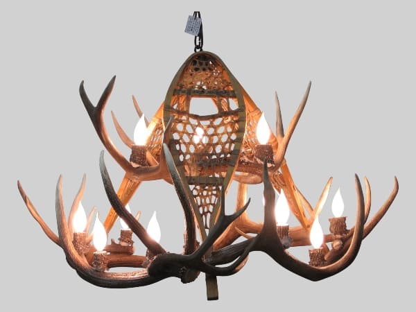 small mt evan elk and snowshoes chandelier