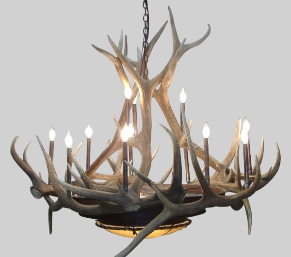 large mt bross elk antler  chandelier 
