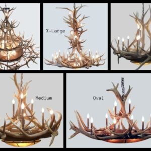 mt bross elk antler series chandeliers with rawhide and mica iron base 