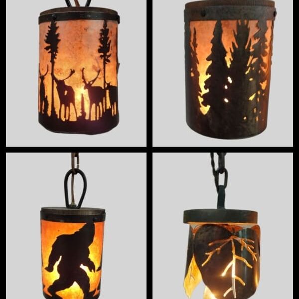 metal pendant light collage