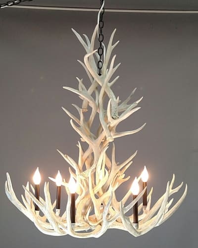 large nordic white antler chandelier 