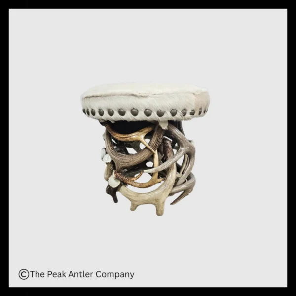 Whitetail Antler Pouf Stool