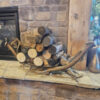 small half round elk and mule deer antler log rack